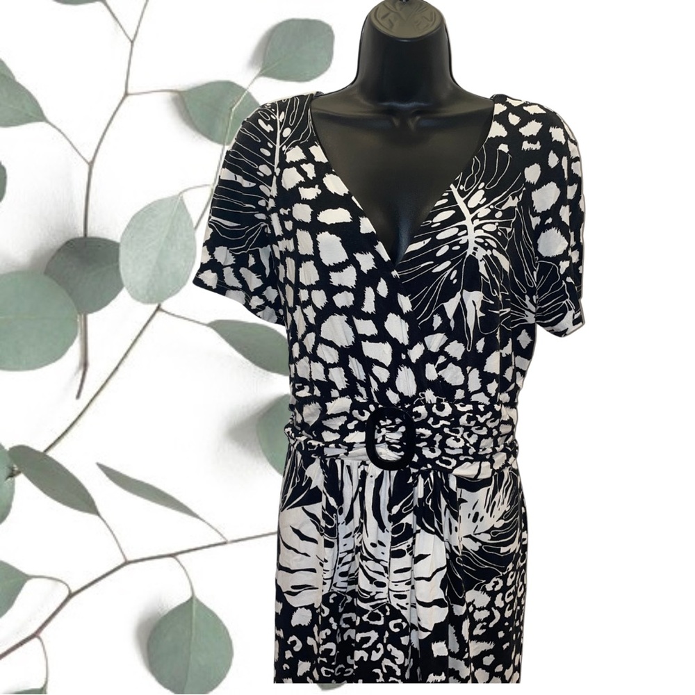 Black and White Patterned Dress